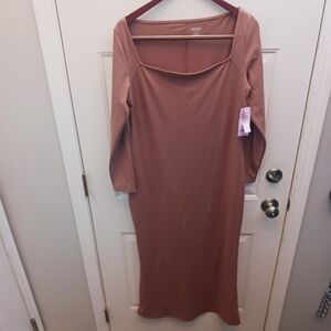 Wild Fable Long Sleeve Tan Dress